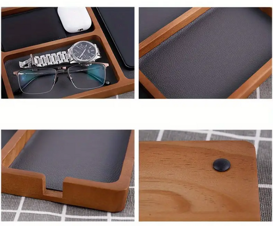 Organizator pentru birou din lemn natural