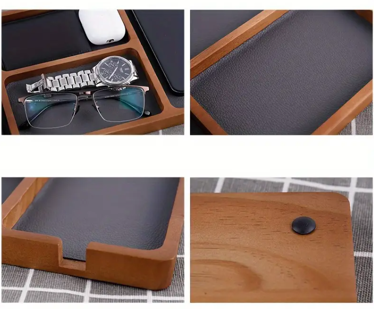 Organizator pentru birou din lemn natural
